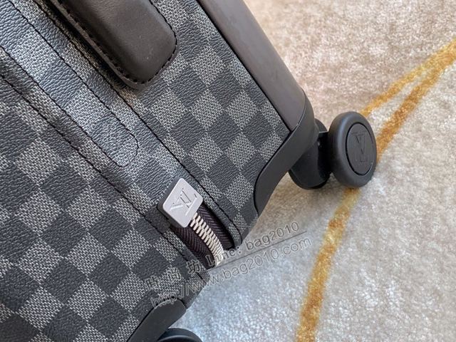 LV行李箱 M23203 寬拉杆拉鏈行李箱 LV黑格拉杆箱 四輪拉杆箱xzx1185